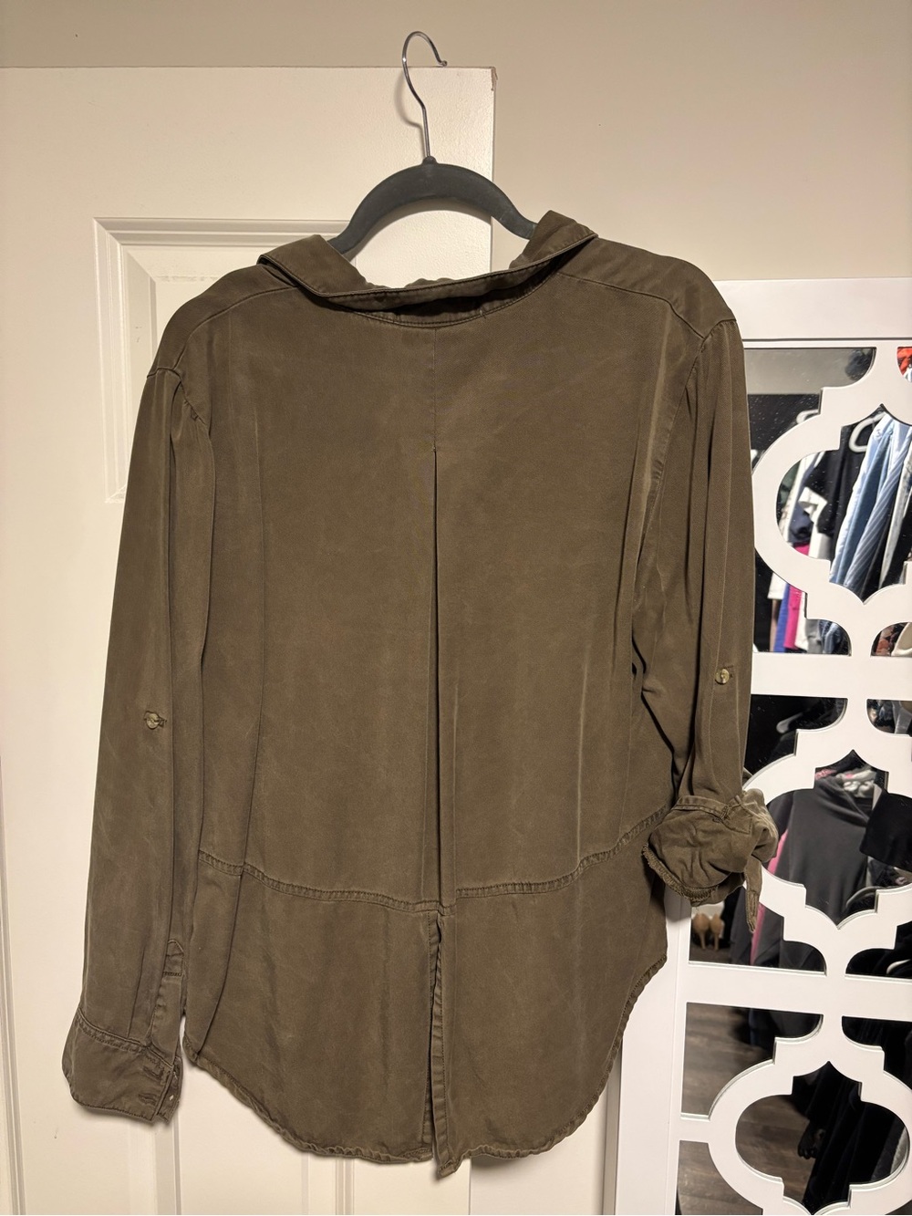 Thread & Supply Olive Green Button-Front Shirt - Picture 6 of 6